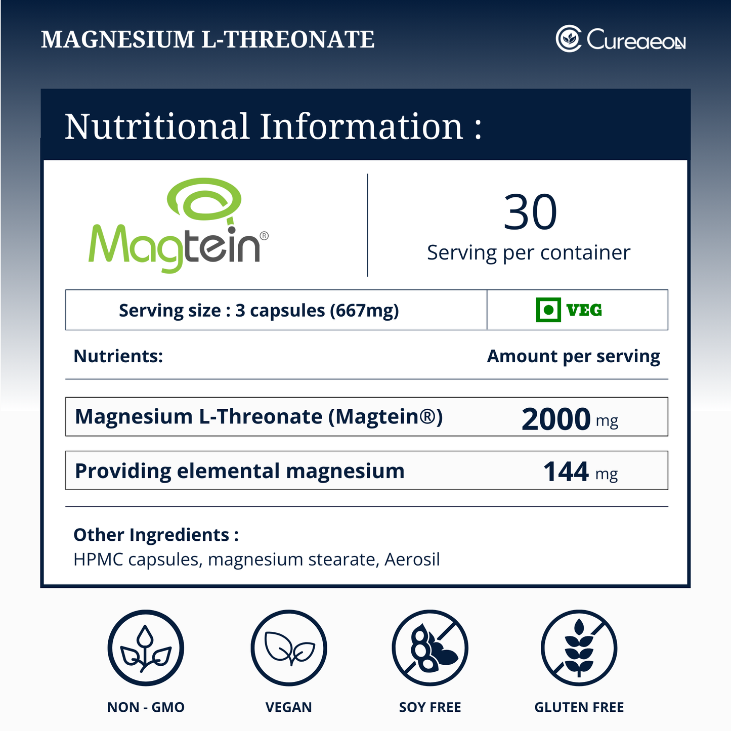 Magtein Magnesium L-Threonate - Cureaeon